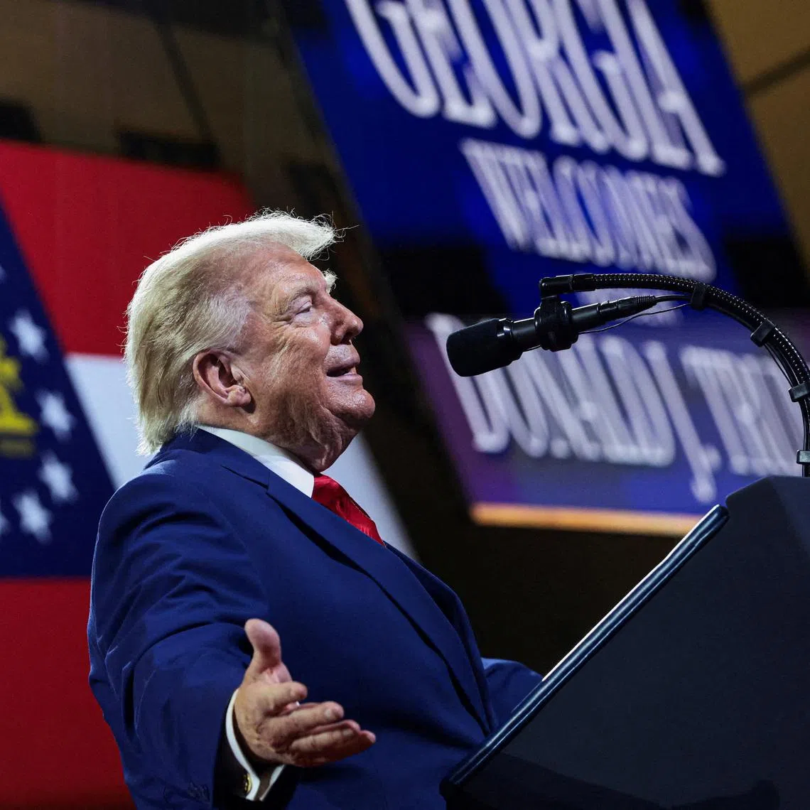 U.S. President Donald Trump delivers remarks on the \"Trump Accounts\" tax-advantaged investment program at Wheeler High School in Marietta, Georgia, U.S., July 22, 2026. REUTERS/Evelyn Hockstein