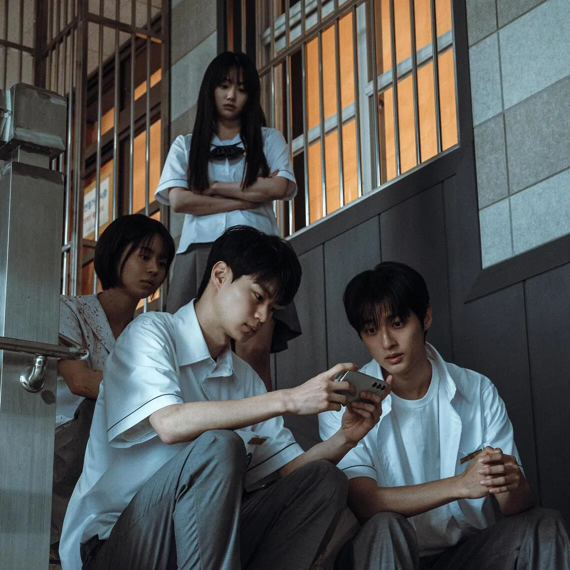 (Clockwise from left, back row) Jeon So-young, Kang Mi-na, Hyun Woo-seok and Baek Sun-ho in If Wishes Could Kill.