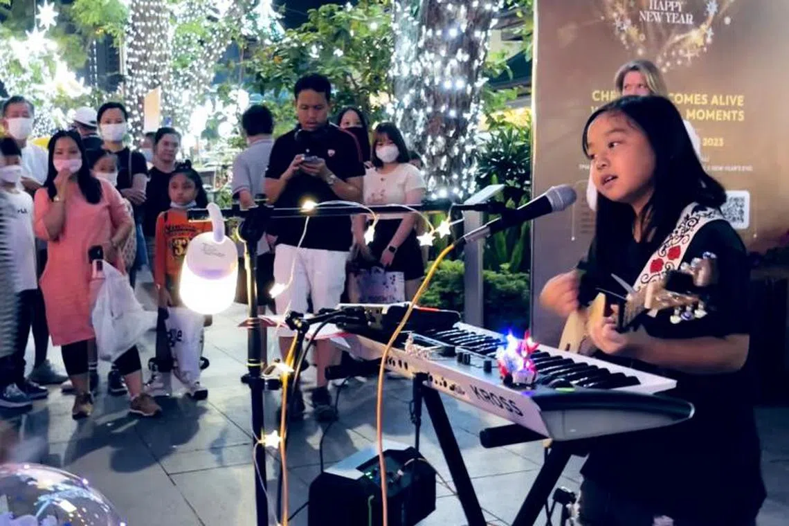 Lyla Ng, 10, has been winning hearts with her musical performances over the past eight months.