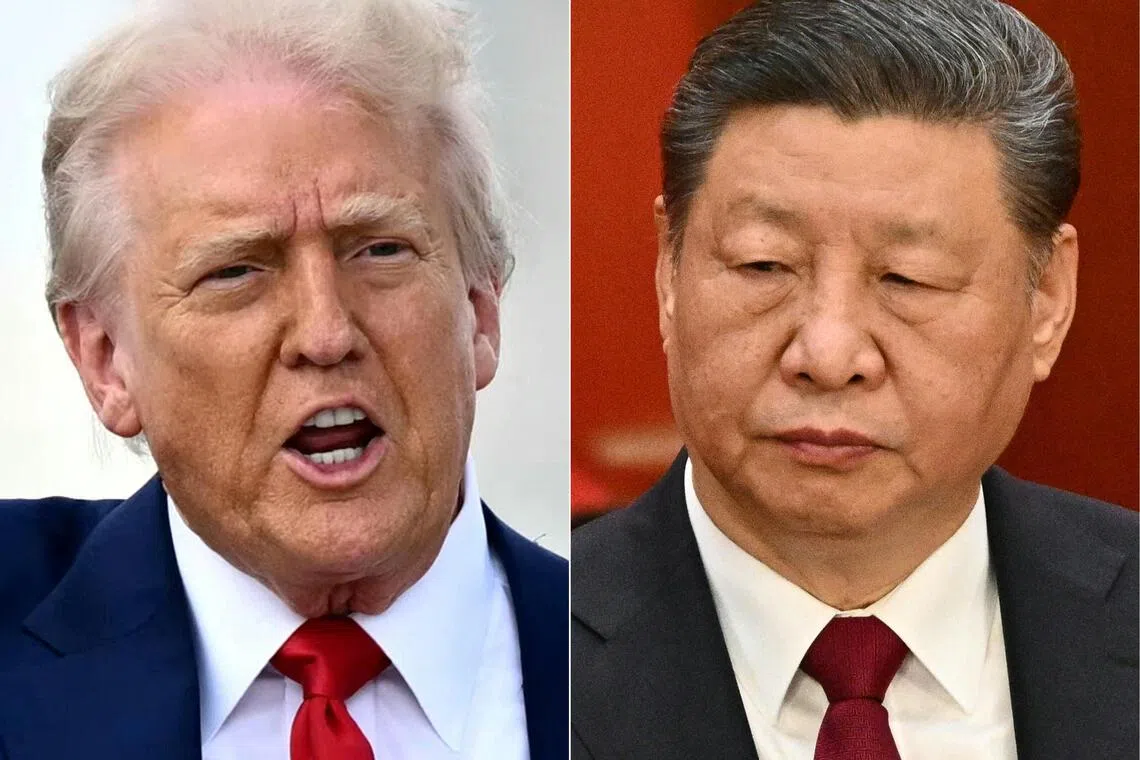 US President Donald Trump (left) has repeatedly changed his mind on meeting Chinese President Xi Jinping at the Apec summit in South Korea.