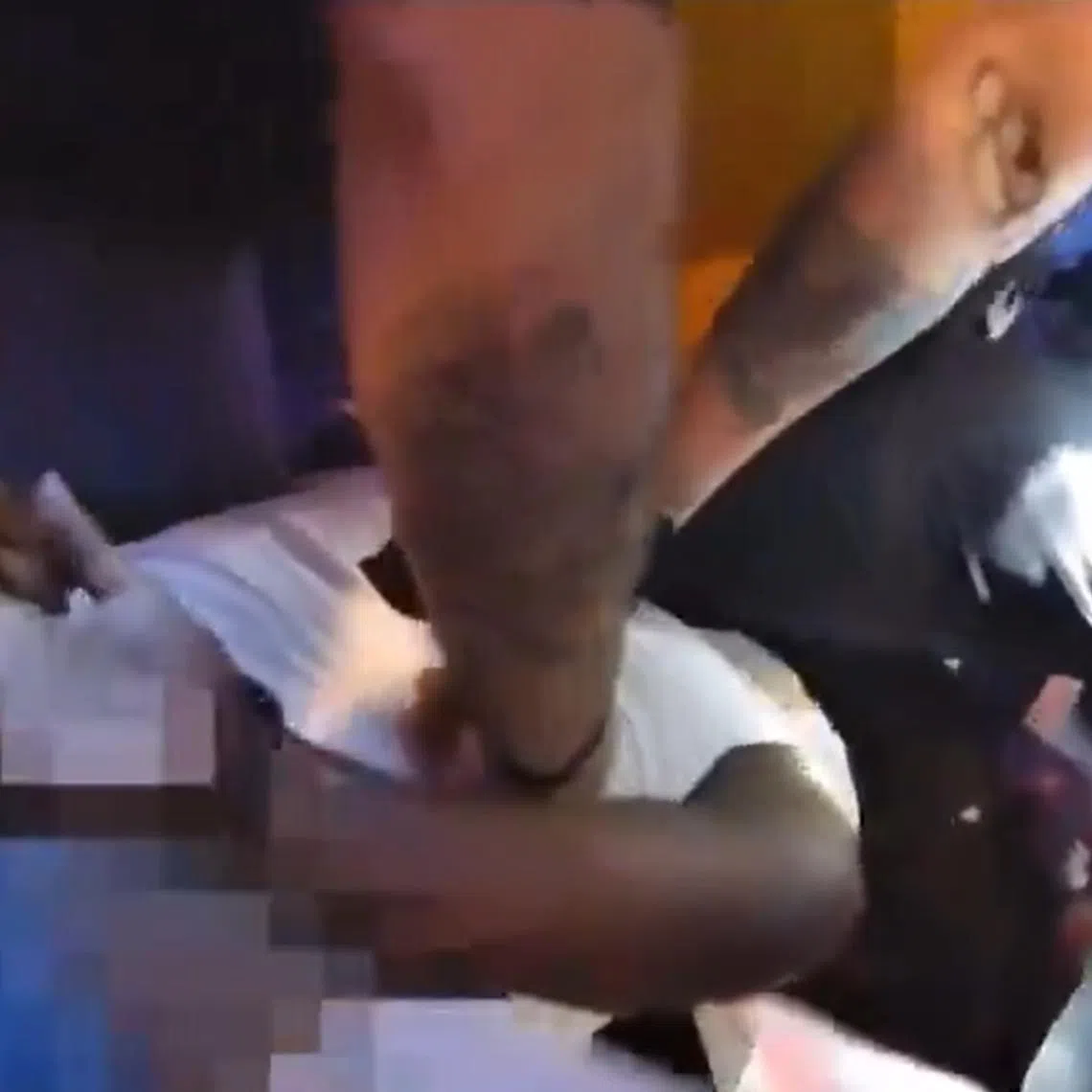 Suspect Frank Tyson can be heard in the video telling officers that he cannot breathe, as one keeps a knee near his neck to restrain him, in scenes reminiscent of George Floyd's deadly encounter with Minneapolis police four years ago. 