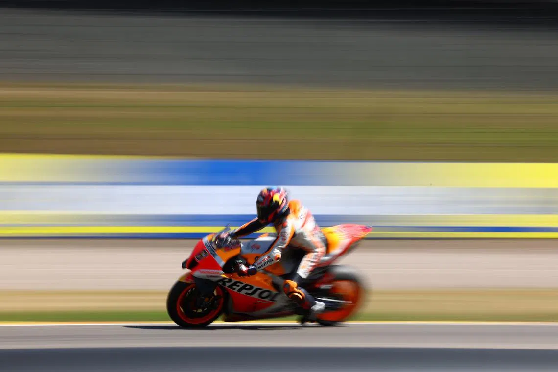 FILE PHOTO: MotoGP - German Grand Prix - Sachsenring, Hohenstein-Ernstthal, Germany - June 18, 2022 Repsol Honda Team's Stefan Bradl in action during practice REUTERS/Lisi Niesner/File Photo