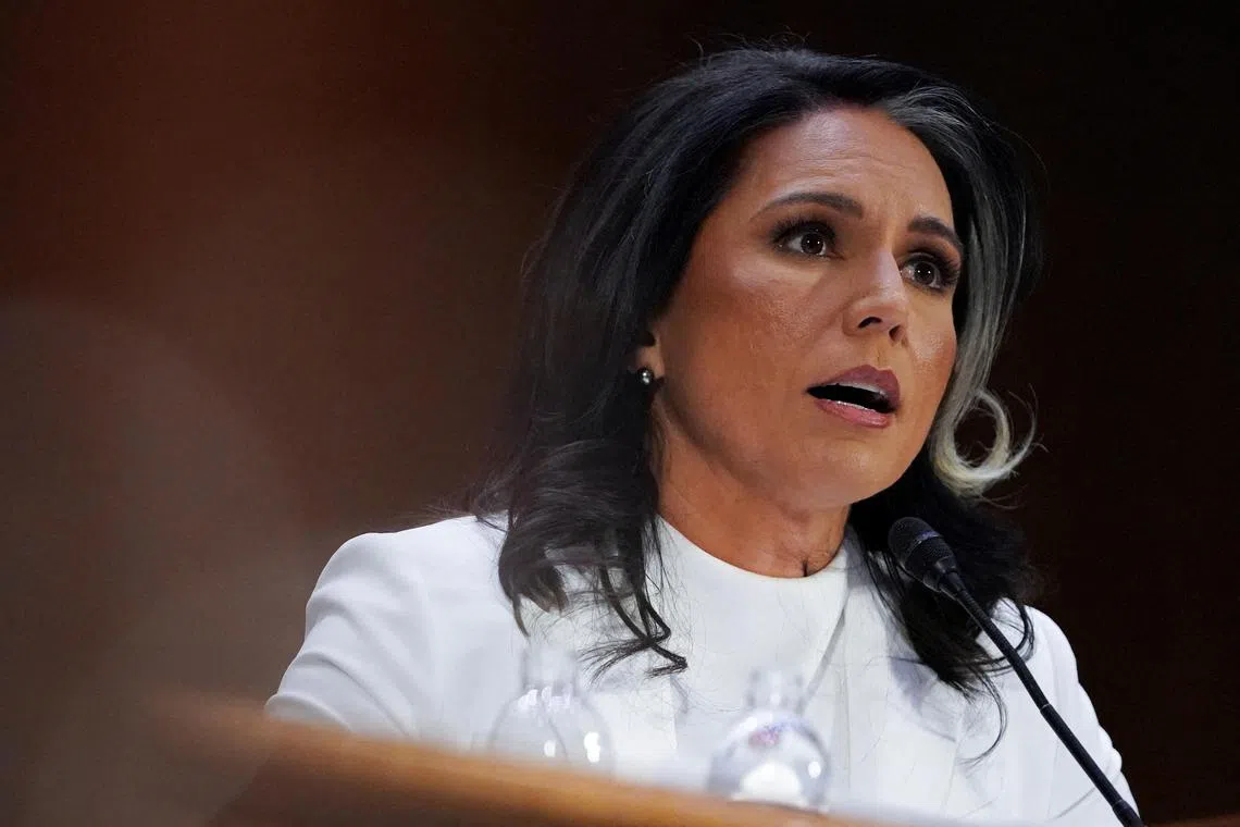 Tulsi Gabbard testifies before a Senate Intelligence Committee confirmation hearing on Capitol Hill in Washington on Jan 30, 2025. 