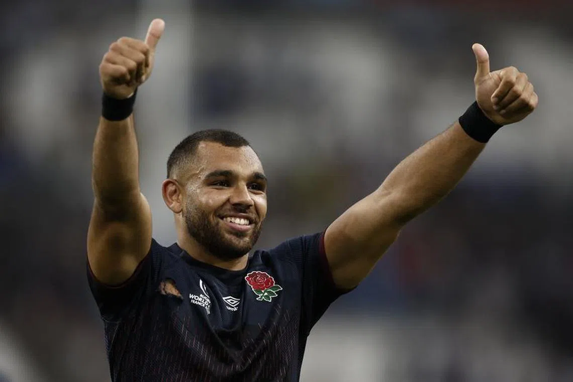 Rugby Union - Rugby World Cup 2023 - Pool D - England v Argentina - Orange Velodrome, Marseille, France - September 9, 2023 England's Joe Marchant celebrates after the match REUTERS/Benoit Tessier/file photo