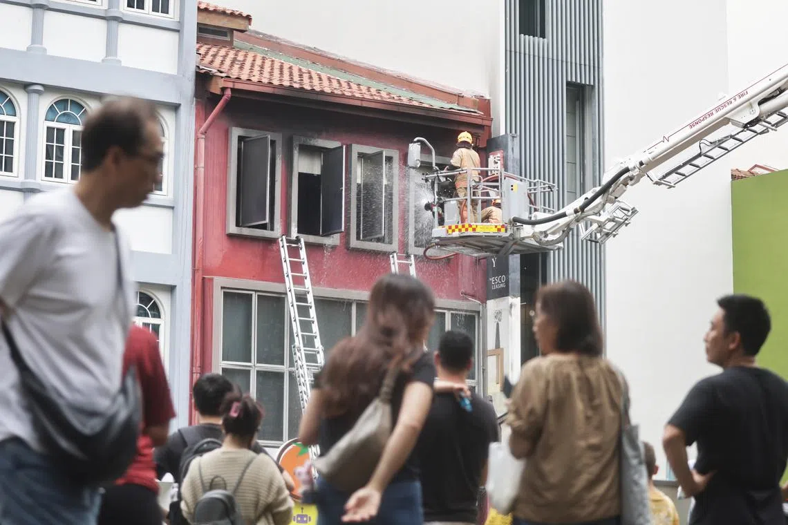 The fire broke out at a shophouse at River Valley Road where education and enrichment classes for children are conducted..
