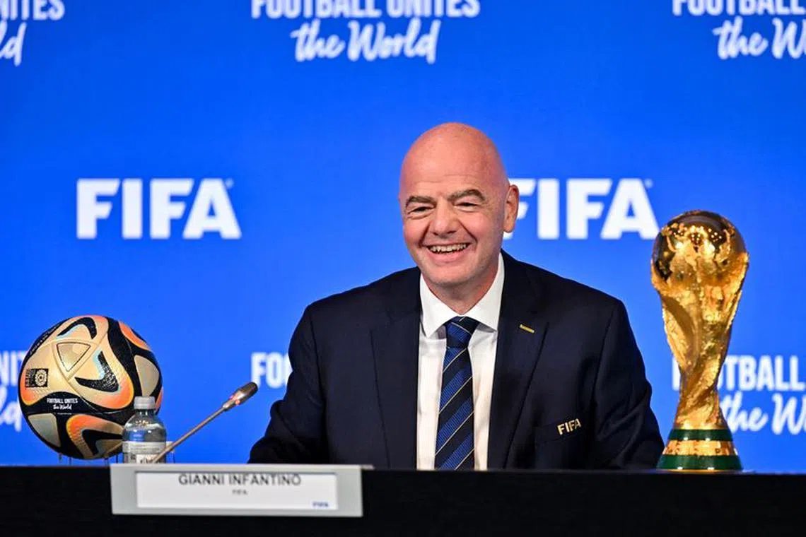 Soccer Football - FIFA Virtual Council Meeting - Zurich, Switzerland - October 4, 2023  FIFA President Gianni Infantino during the meeting  FIFA/Handout via REUTERS