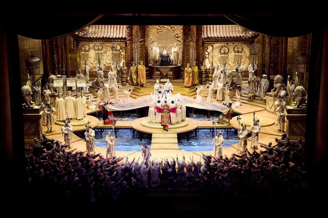 A performance of Turandot at the Metropolitan Opera in New York in early October.