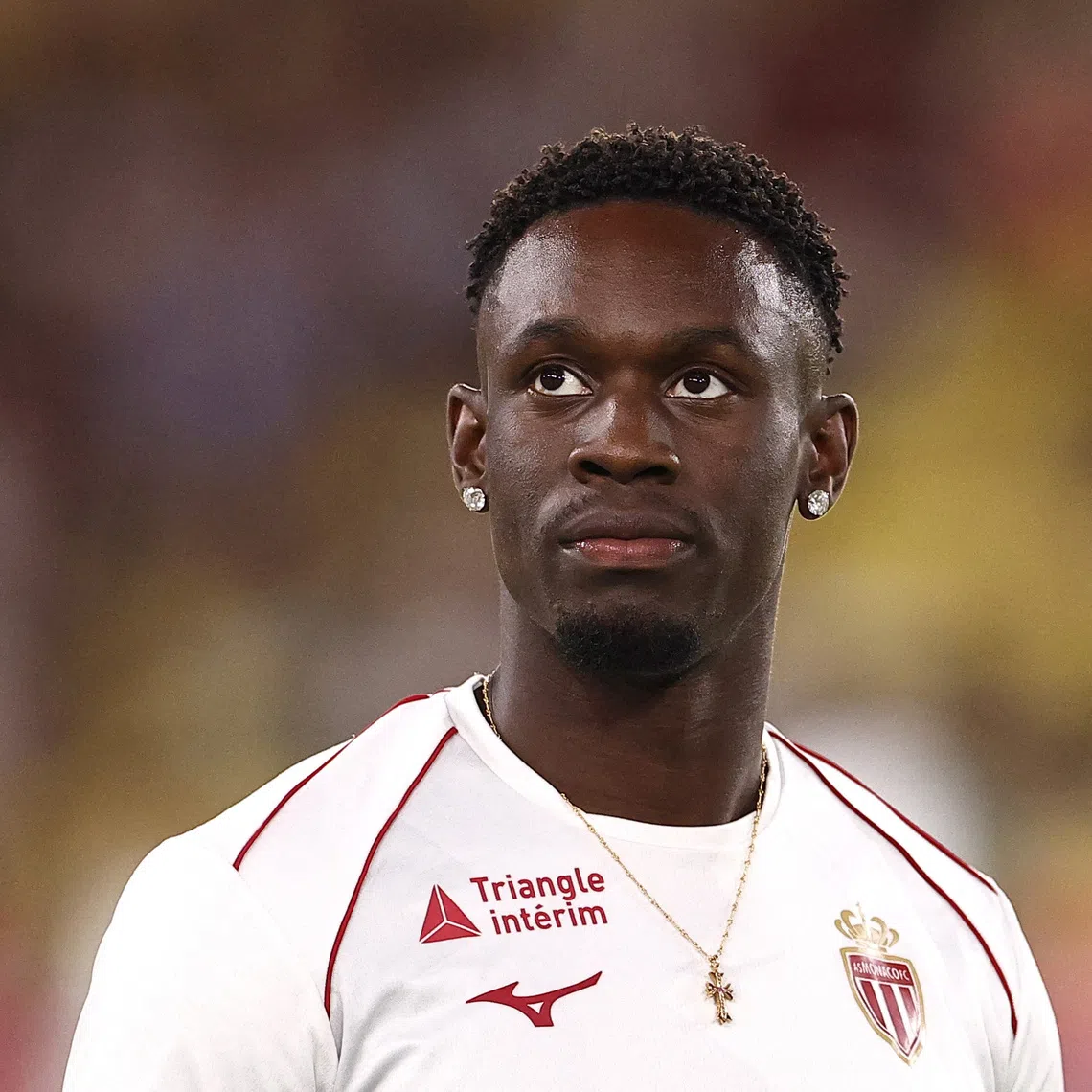 Soccer Football - Ligue 1 - AS Monaco v RC Lens - Stade Louis II, Monaco - September 18, 2026 AS Monaco's Folarin Balogun during the warm up before the match REUTERS/Manon Cruz