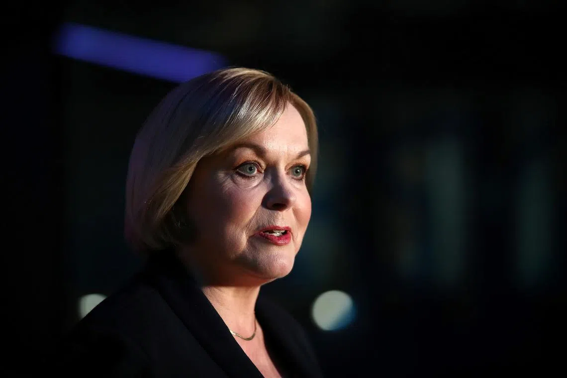 National leader Judith Collins addresses the media after participating in a televised debate with New Zealand Prime Minister Jacinda Ardern at TVNZ in Auckland, New Zealand, September 22, 2020.  Fiona Goodall/Pool via REUTERS/ File Photo