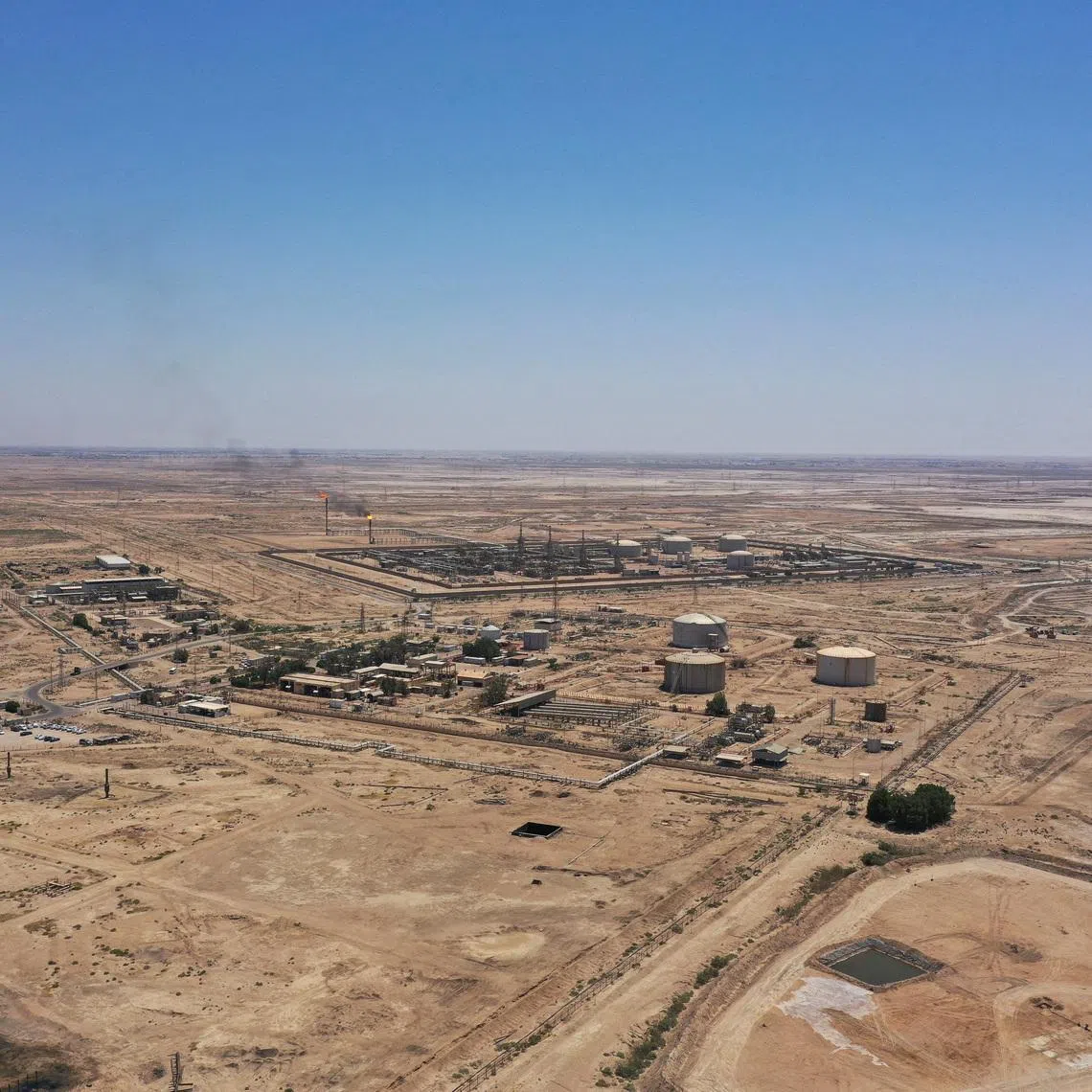A drone view shows the Rumaila oil field in Basra, Iraq, June 8, 2026. REUTERS/Essam Al-Sudani