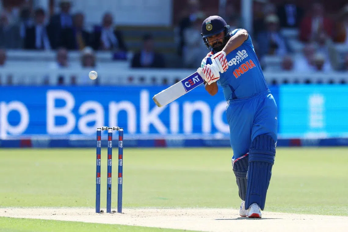 Cricket - Third One Day International - England v India - Lord's Cricket Ground, London, Britain -  July 19, 2026 India's Rohit Sharma in action Action Images via Reuters/Matthew Childs