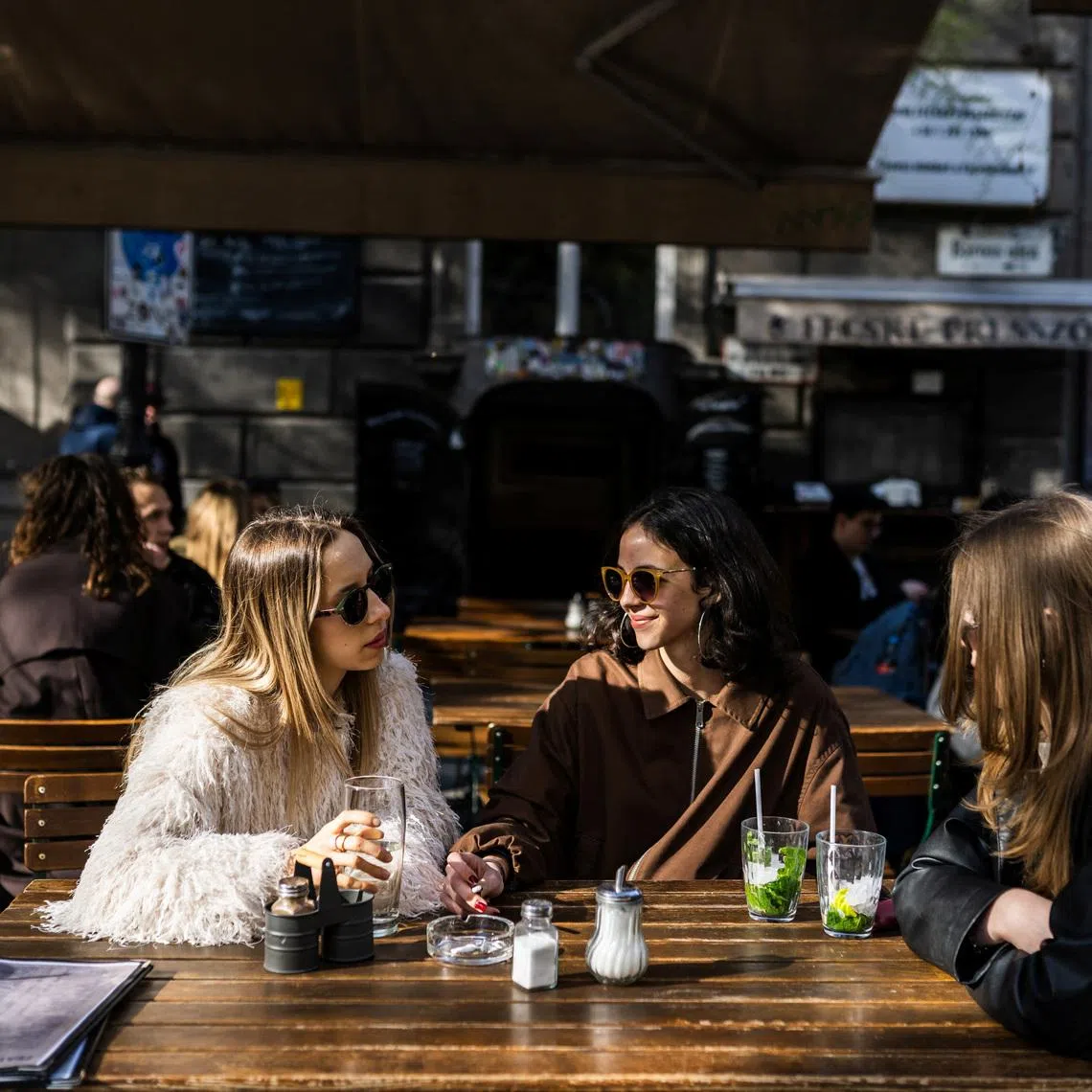 Tisza Party voter Tamara Pohly hangs out with her friends in Budapest, Hungary, April 3, 2026. REUTERS/Marton Monus