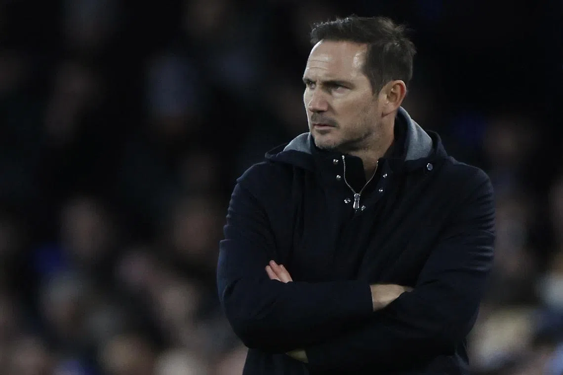 Everton manager Frank Lampard reacts during the match against Southampton in Britain on Jan 14, 2023. 
