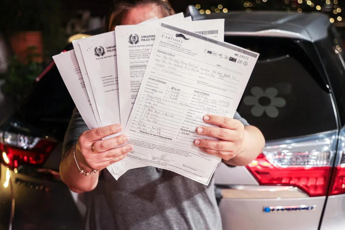 A CarTimes Group customer has made a police report after a former salesman allegedly collected $67,000 and an old car from her and went missing.