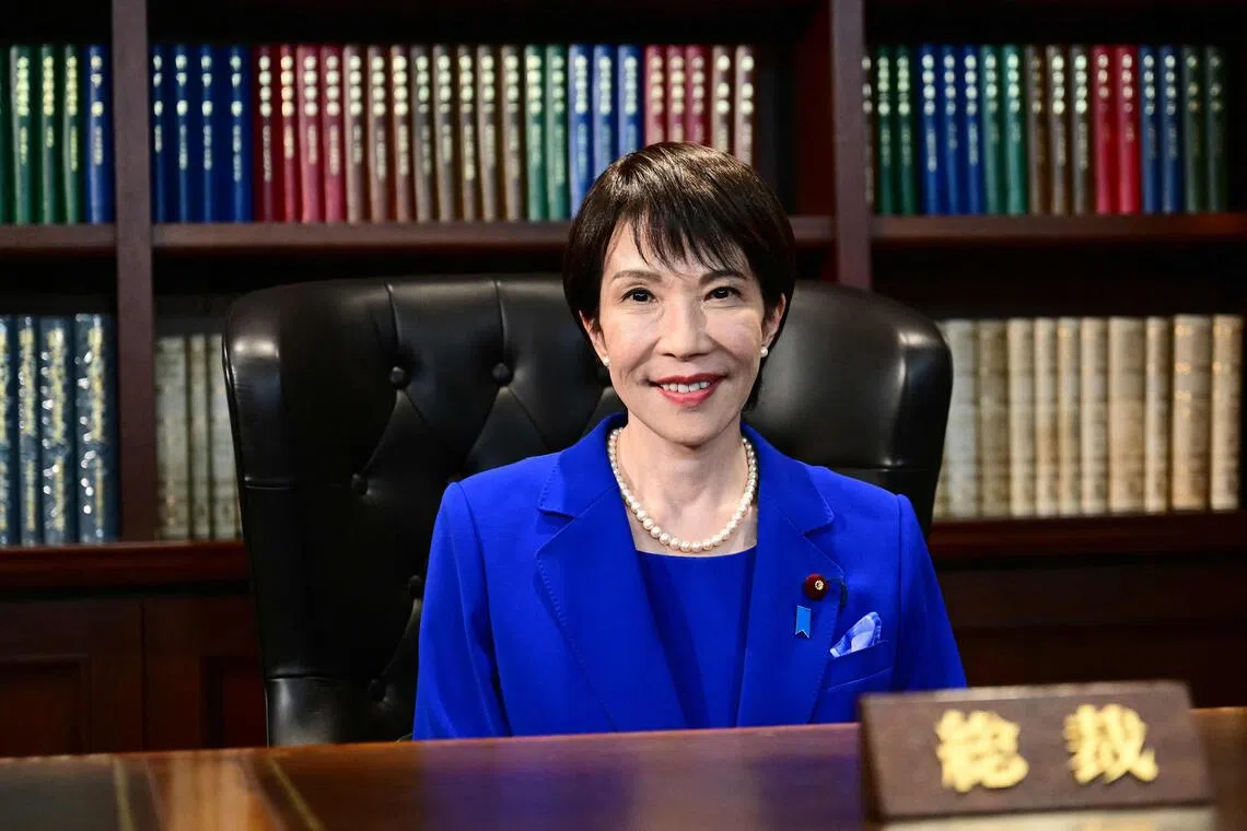Ms Sanae Takaichi became head of the ruling Liberal Democratic Party on Oct 4 and will likely take office later in October.