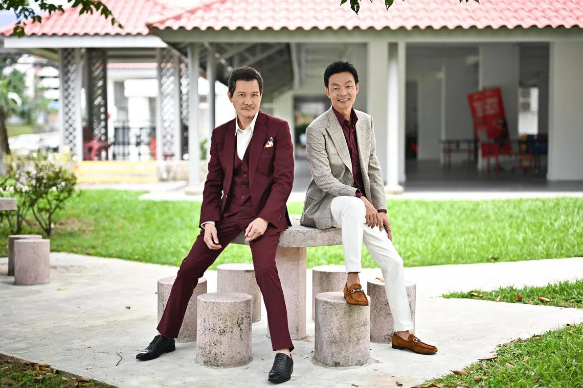 ST20240716-202488000531-Lim Yaohui-John Lui-jowonde31/
Peter Yu and Mark Lee at Blk 205 Toa Payoh North on July 16, 2024.
They are starring in new movie, Wonderland, releasing Aug 8, 2024.
For Life cover story.
(ST PHOTO: LIM YAOHUI)
