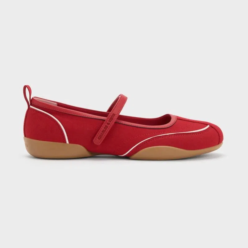 Best work sneakers for women in Singapore: Charles & Keith Contrast-Trim Mary Jane Sneakers