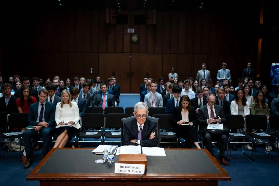 US Federal Reserve chairman Jerome Powell speaking to Congress on July 9. 