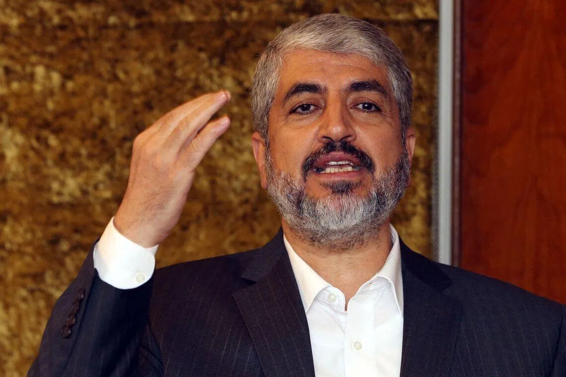 Hamas leader Khaled Meshaal said the Palestinian Islamist movement would neither surrender its weapon nor accept foreign intervention in Gaza.