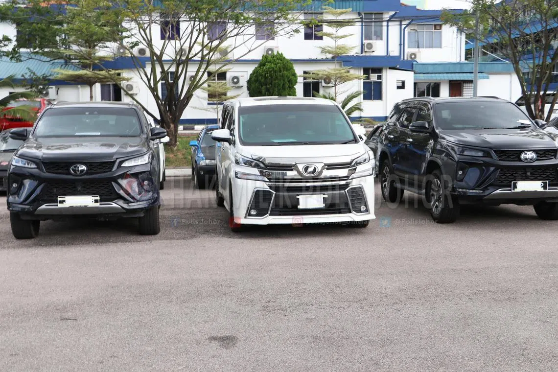 Some Toyota car models that confiscated by the police.