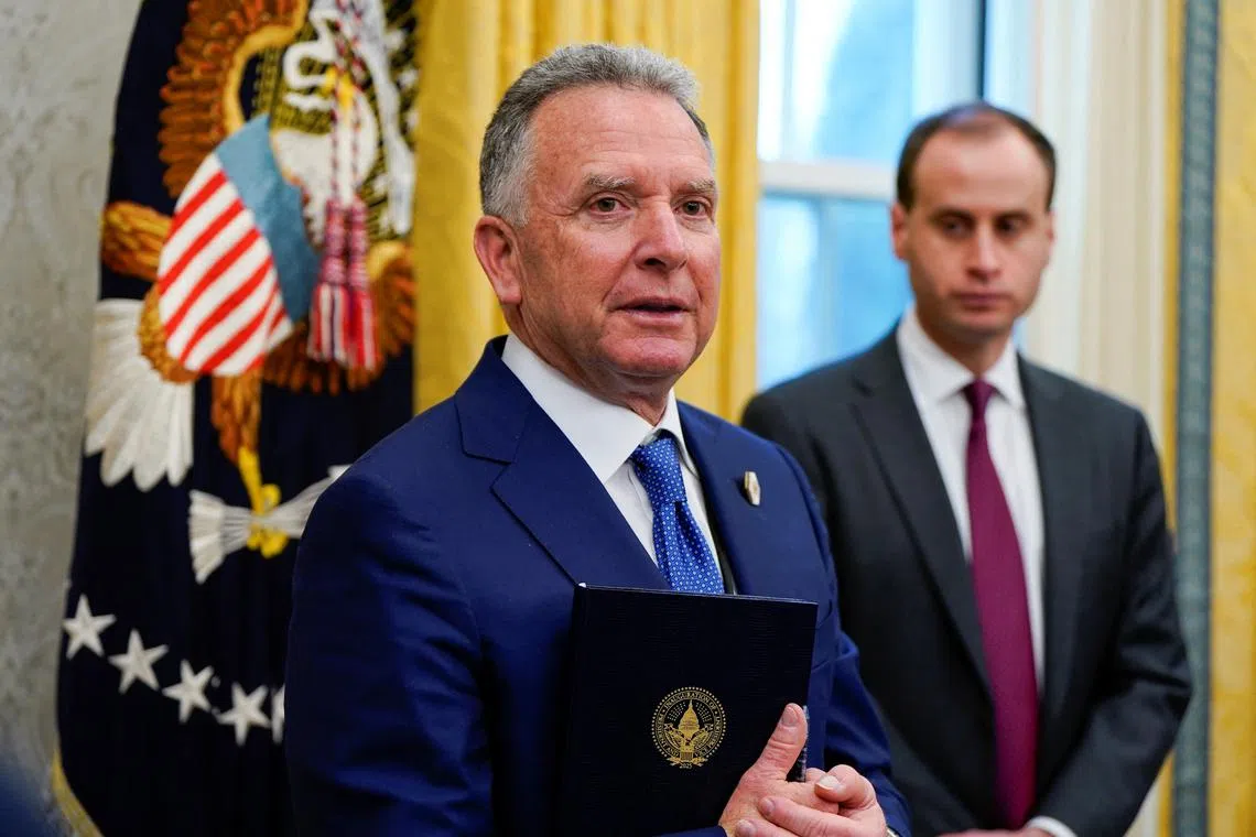 FILE PHOTO: U.S. Special Envoy to the Middle East Steve Witkoff looks on, at the White House, in Washington, U.S. February 3, 2025. REUTERS/Elizabeth Frantz/File Photo