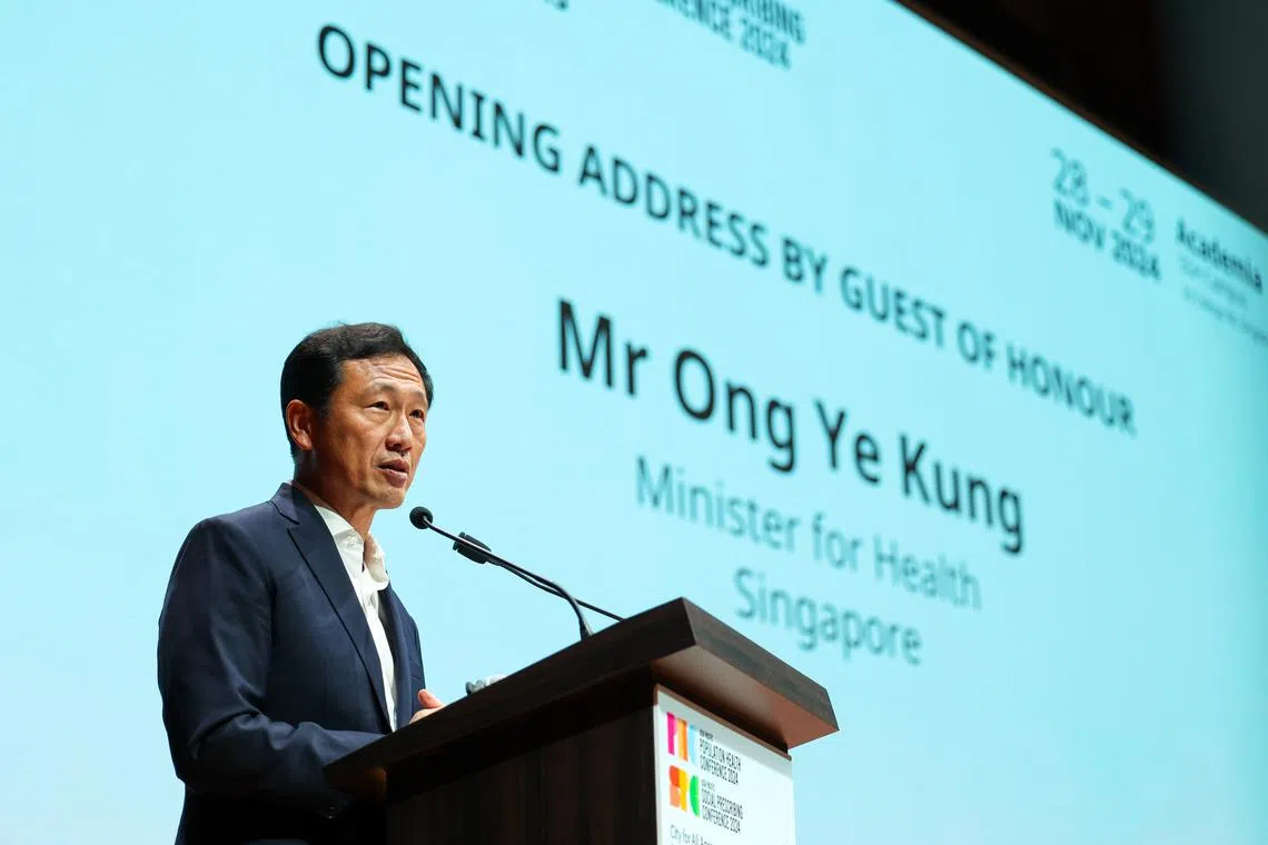 Health Minister Ong Ye Kung at the inaugural Asia Pacific Population Health Conference and second Asia Pacific Social Prescribing Conference on Nov 28. 