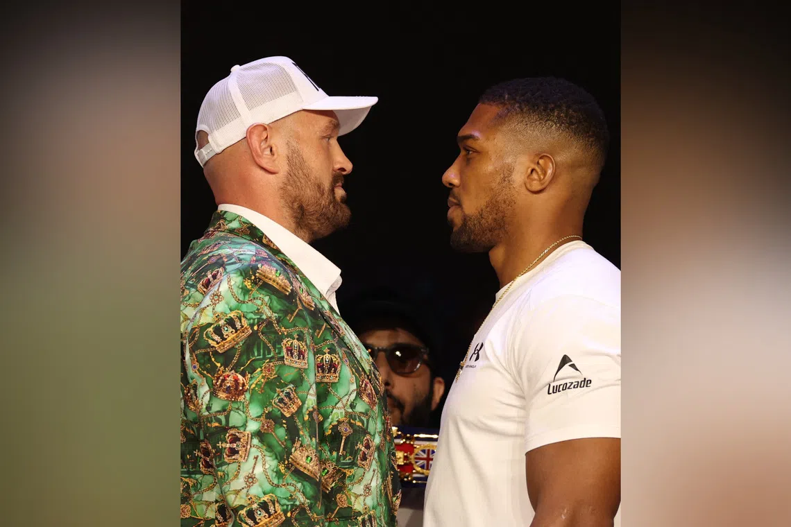 Anthony Joshua (right) and Tyson Fury are due to meet at Cardiff’s Principality Stadium on Dec 11.
