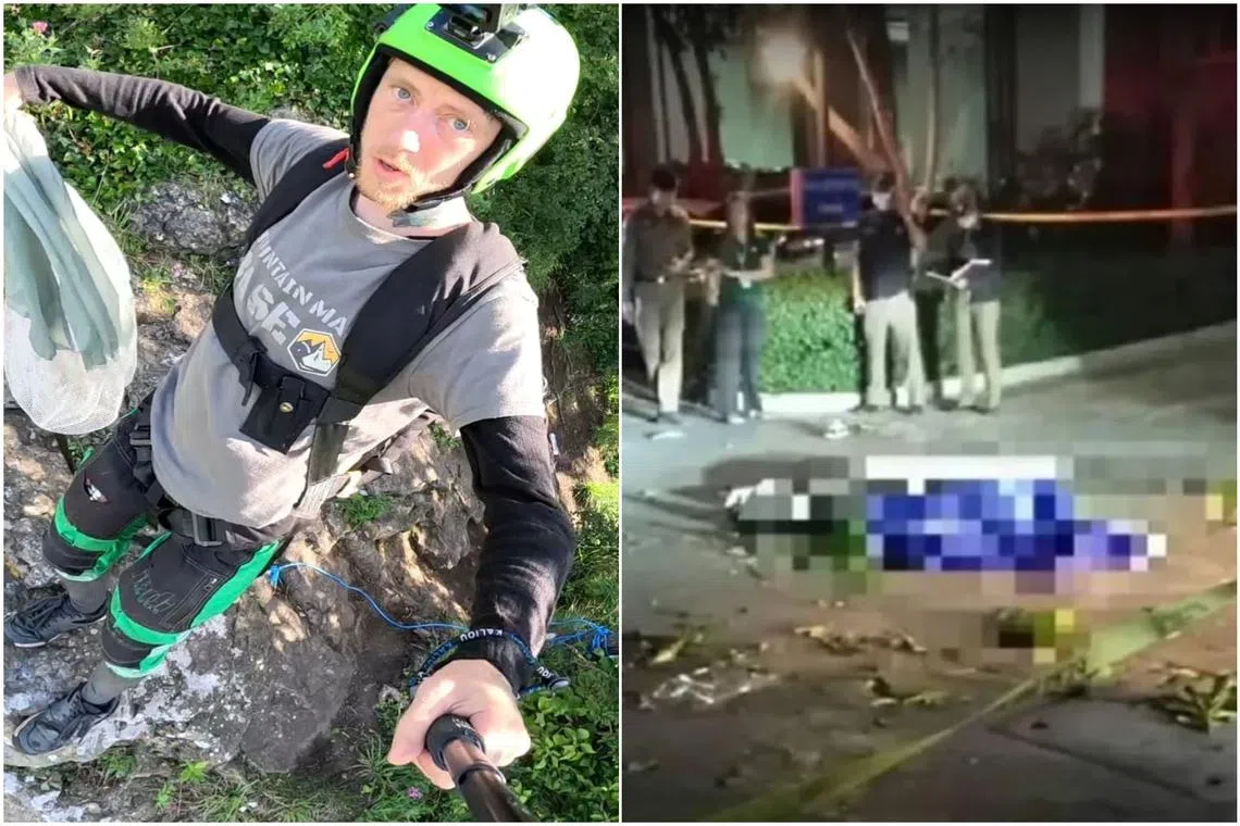 Security officials said the skydiver sneaked inside the condo to do a base jump from the top with his friend filming a video on the ground.