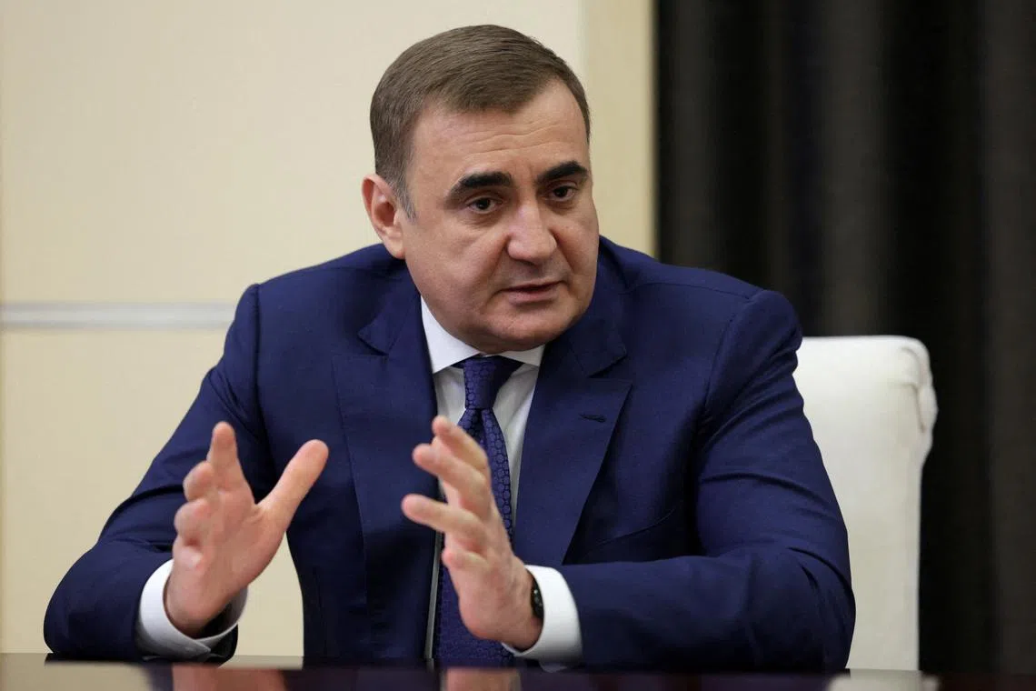 FILE PHOTO: Tula Region Governor Alexei Dyumin attends a meeting with Russian President Vladimir Putin at the Novo-Ogaryovo state residence outside Moscow, Russia May 2, 2024. Sputnik/Gavriil Grigorov/Pool via REUTERS/File Photo