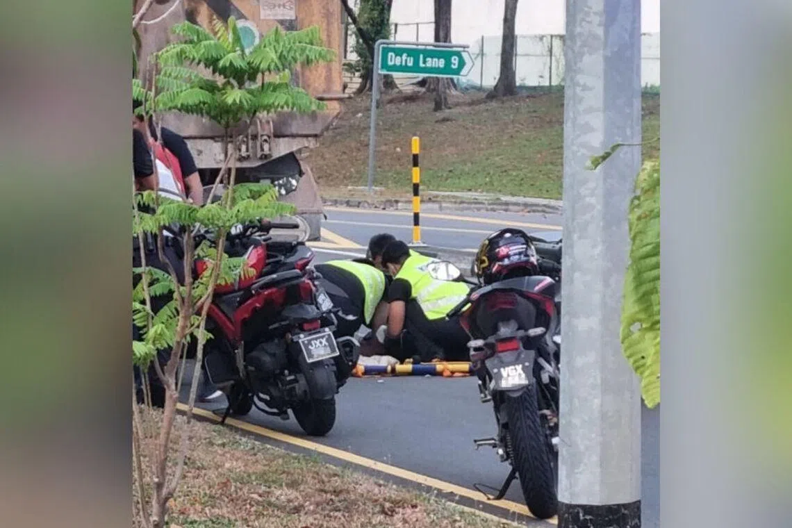 straitstimes.com - Ann Chen - Motorcyclist taken unconscious to hospital after accident in Defu industrial area