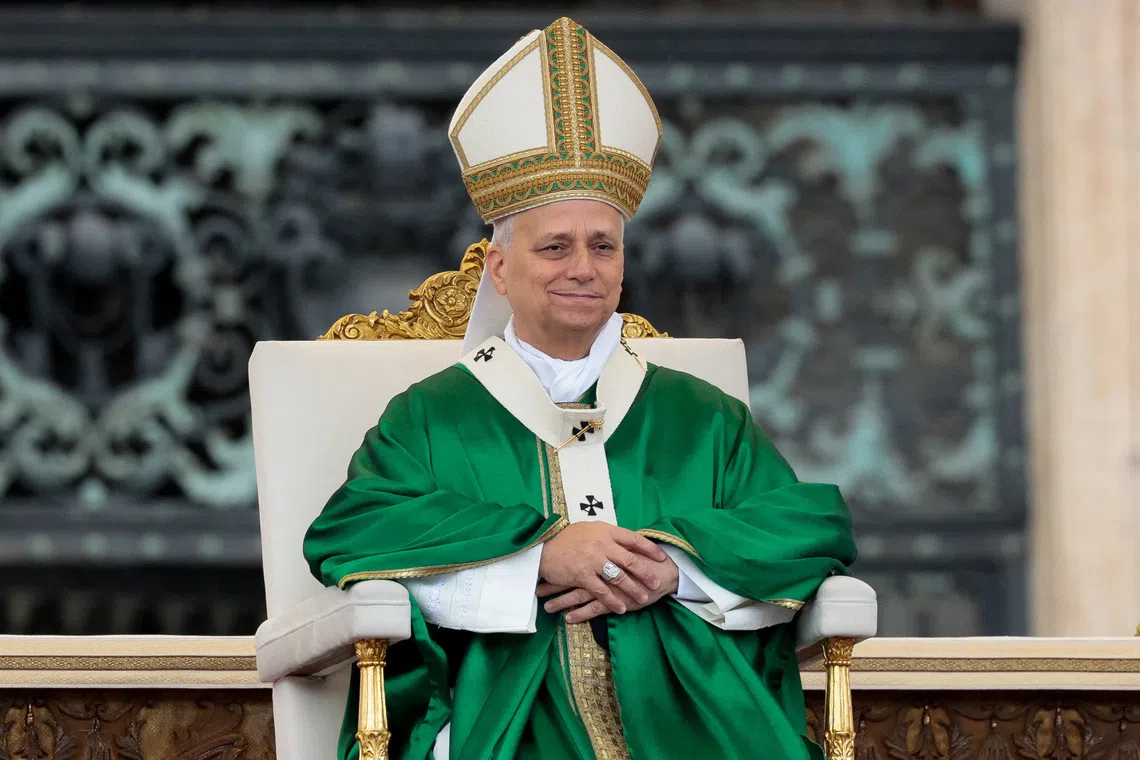 Pope Leo XIV leads Mass for the Jubilee of the Missionary World and Jubilee of Migrants in St. Peter's Square at the Vatican, October 5, 2025. REUTERS/Remo Casilli