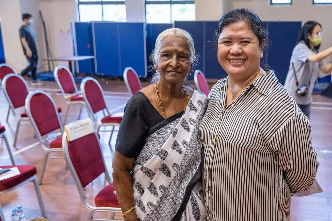 Madam Ratnam and the writer at the ComSA Club launch at Whampoa Community Club in June 2022.