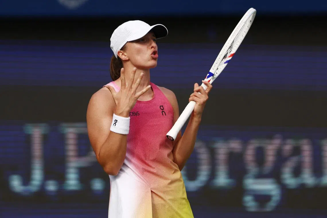 Poland's Iga Swiatek suffered a quarter-final exit in Dubai on Feb 20 - failing to win a title in the Middle East for the first time in four years.