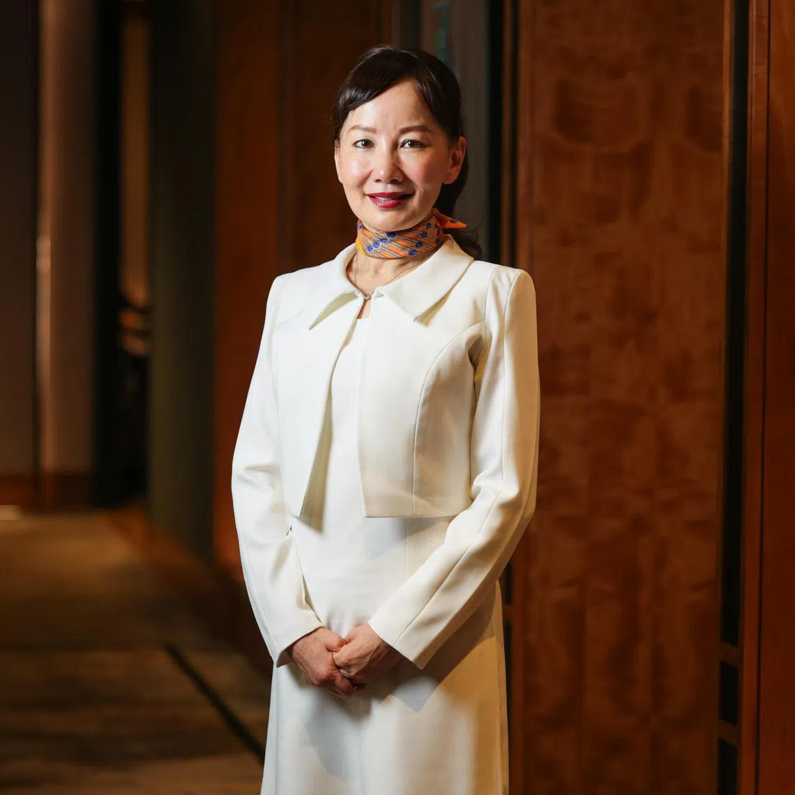 ST20250709_202540200124: Gin Tay/ khjane/ Wong Kim Hoh/
Portraits of Jane Sun, Chief Executive Officer, Trip.com Group photographed at Hua Ting Chinese Restaurant, Orchard Hotel Singapore, July 9, 2025.