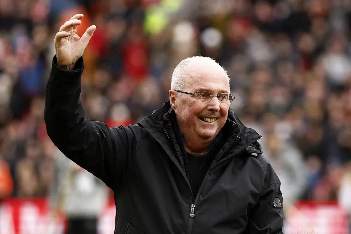 FILE PHOTO: Soccer Football - Friendly Match - Liverpool Legends v Ajax Legends - Anfield, Liverpool, Britain - March 23, 2024 Liverpool Legends manager Sven-Goran Eriksson before the match Action Images via Reuters/Jason Cairnduff/File photo