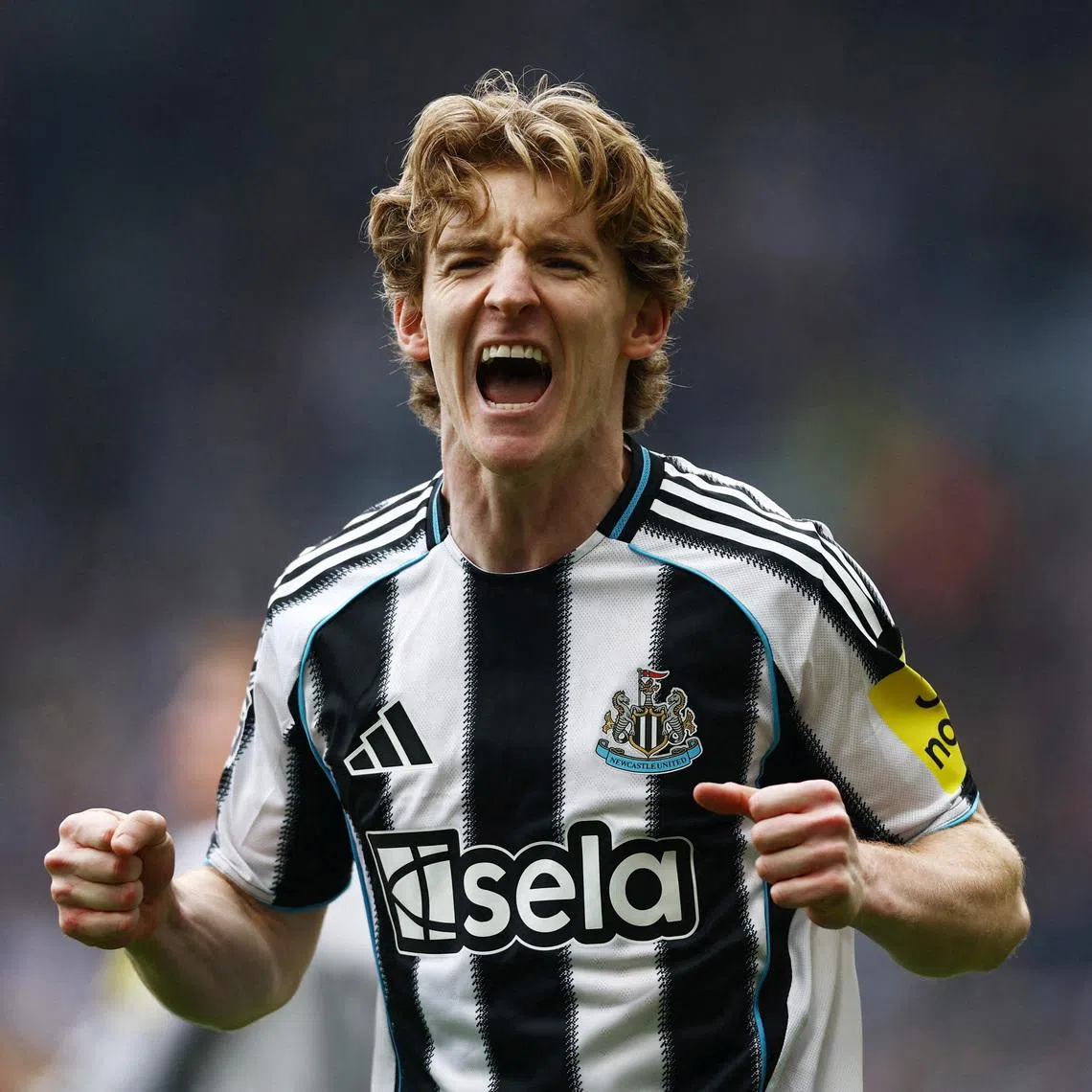 FILE PHOTO: Soccer Football - Premier League - Newcastle United v Sunderland - St James' Park, Newcastle, Britain - March 22, 2026  Newcastle United's Anthony Gordon celebrates scoring their first goal Action Images via Reuters/Lee Smith/File Photo