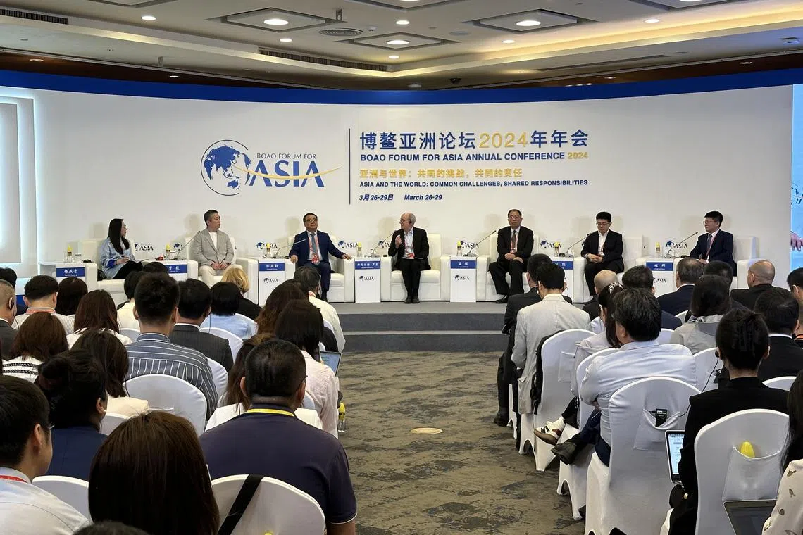 A panel discussion on artificial intelligence at the Boao Forum for Asia's Annual Conference in Hainan province on March 27. 