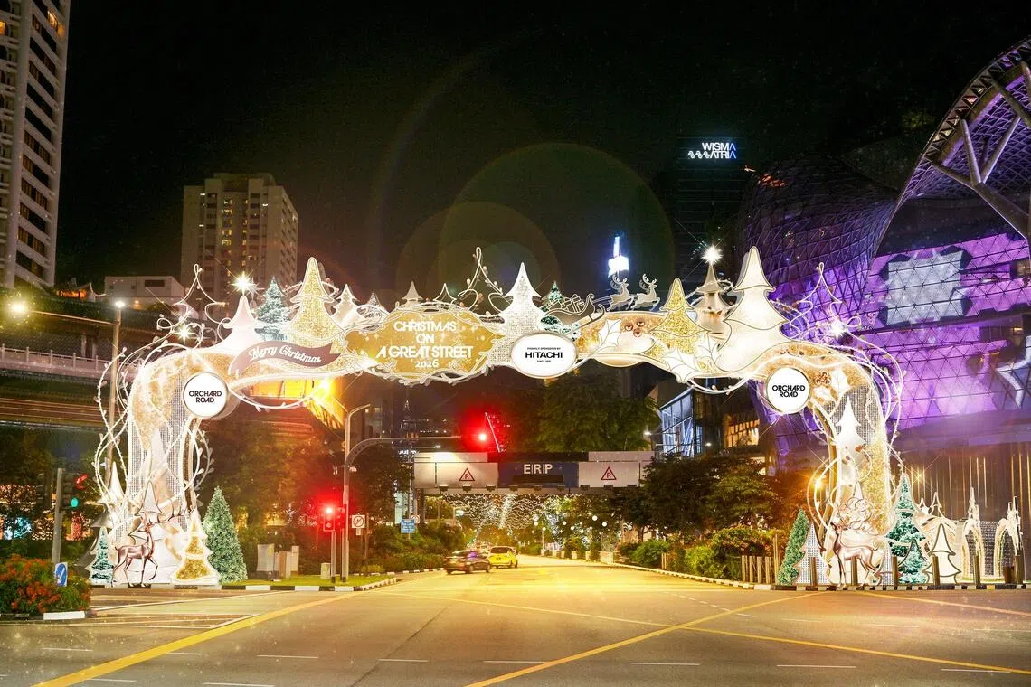 The Welcome Arch at Orchard Road’s annual Christmas light-up.
