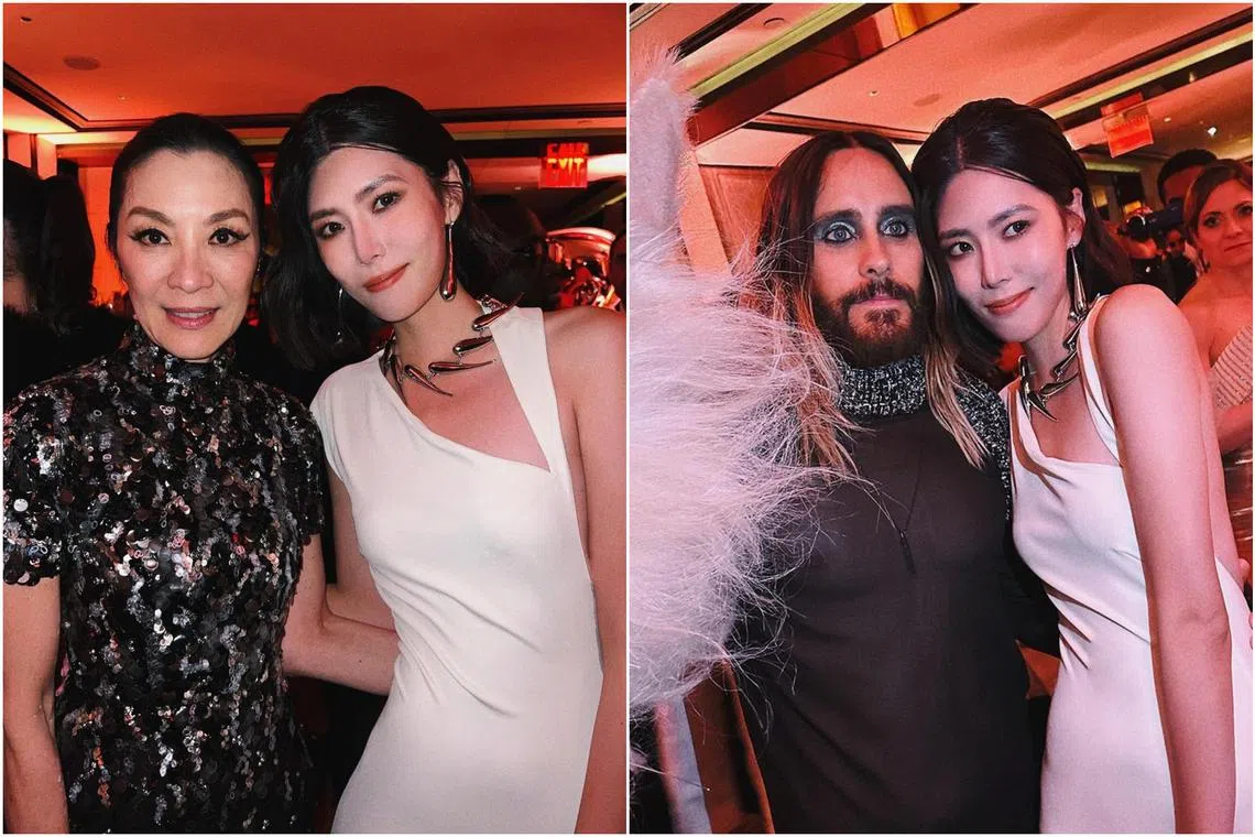 Local actress Carrie Wong met with stars such as actress Michelle Yeoh and actor Jared Leto at a Met Gala after-party. 