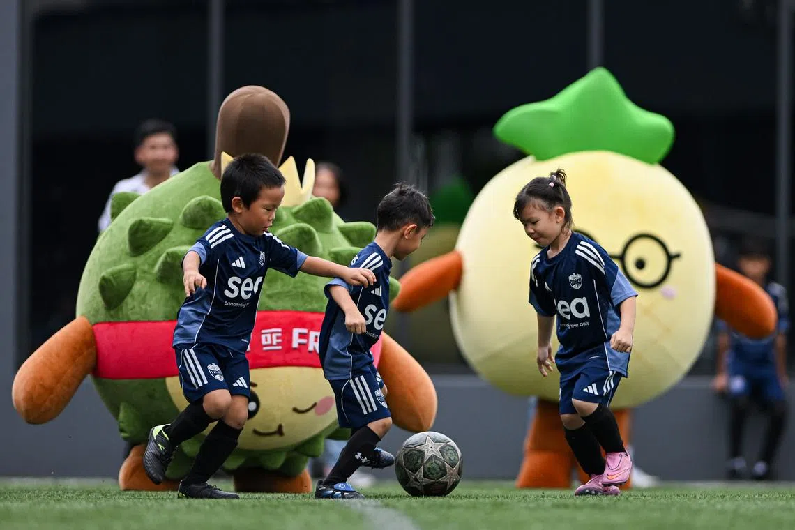 Singaporean social enterprise Wow Movement organised a football match between mascots and six-year-olds players from the Lion City Sailors Academy on March 25, 2026, ahead of the 2026 FIFA World Cup. 
