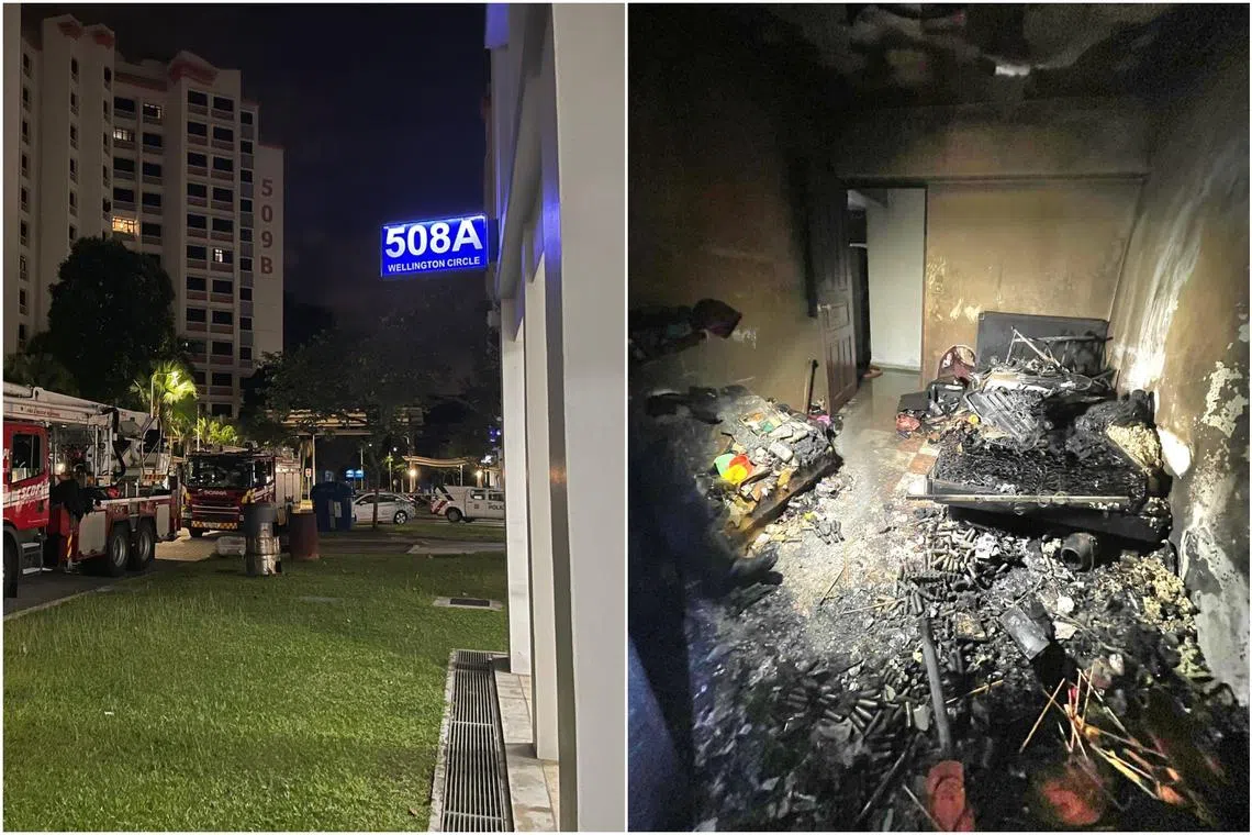 The SCDF said in a Facebook post that it was alerted to the fire at Block 508A Wellington Circle at about 1.40am.