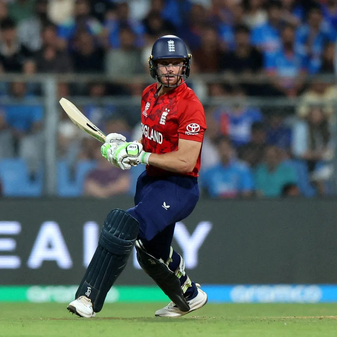 FILE PHOTO: Cricket - ICC Men's T20 World Cup 2026 - Semi Final - India v England - Wankhede Stadium, Mumbai, India - March 5, 2026 England's Jos Buttler in action REUTERS/Francis Mascarenhas/File Photo