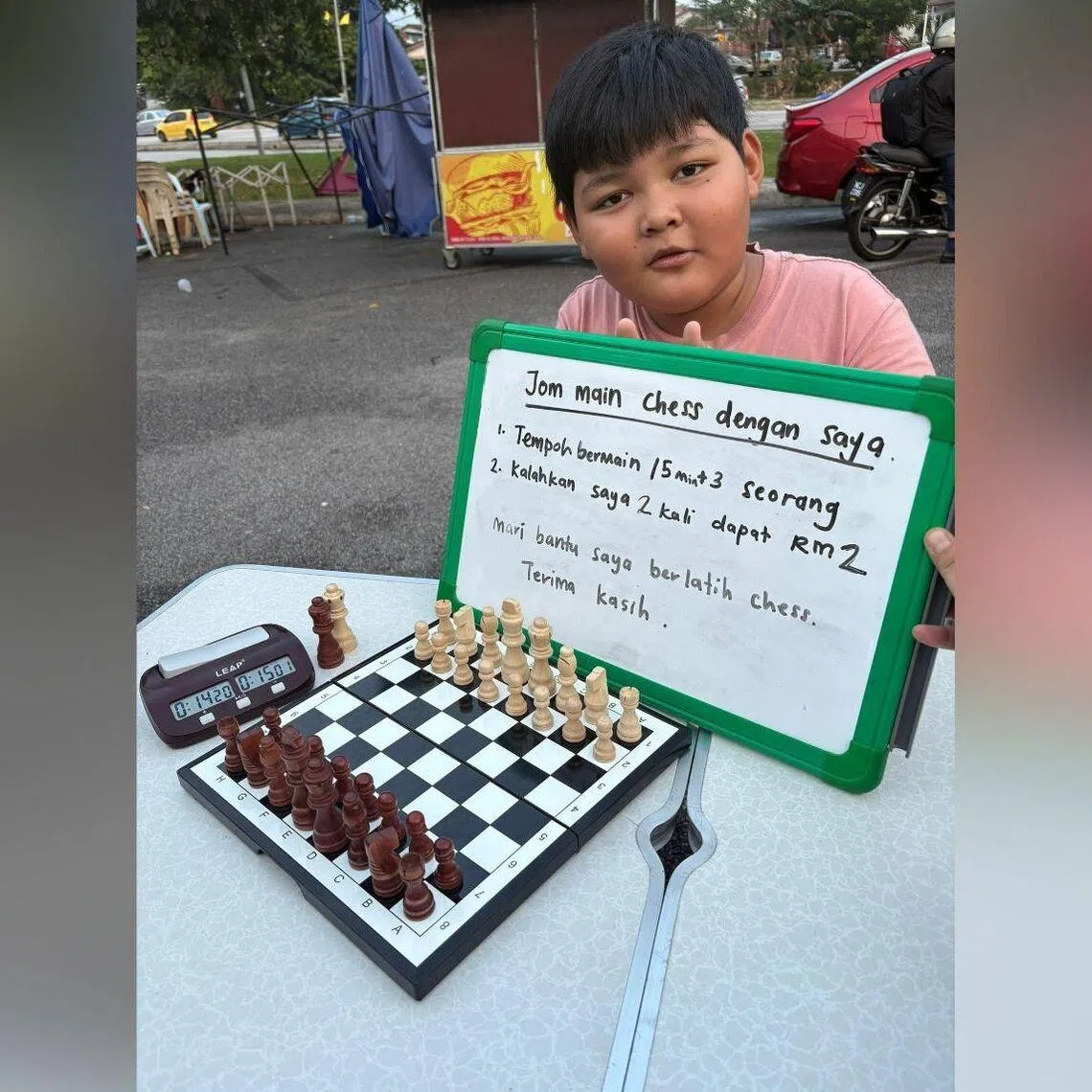 Muhammad Nur Raziq Muhammad Nur Qisti dreams of playing against chess grandmaster Hikaru Nakamura in the US.