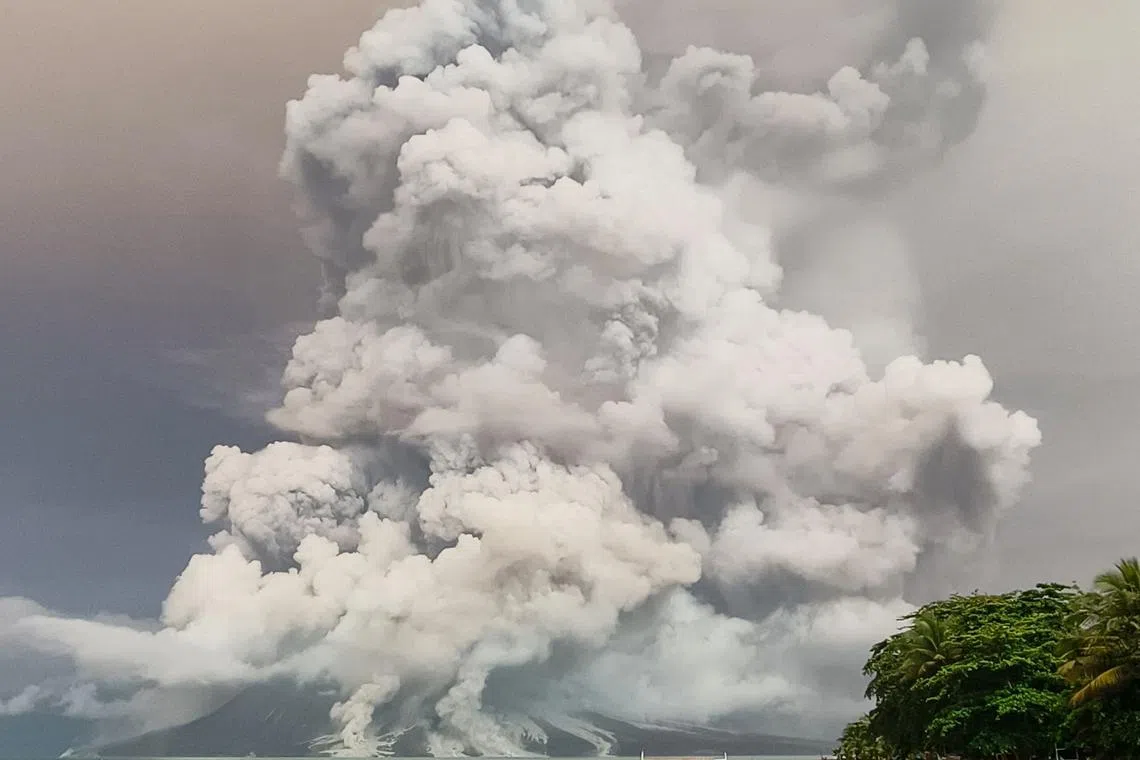 Mount Ruang erupted three times on April 30, spewing lava and ash into the sky and forcing authorities to issue evacuation orders.