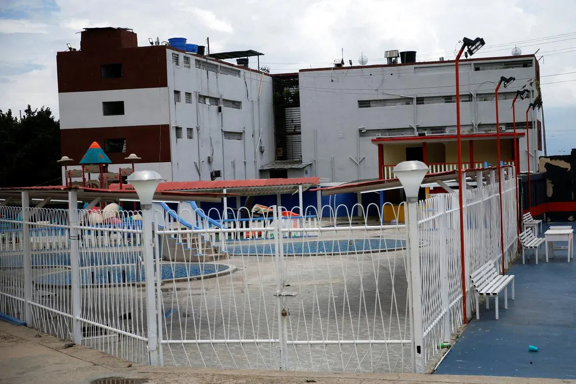 FILE PHOTO: A swimming pool is pictured in the Aragua jail as Venezuela's government announced it has completed the first phase of its plan to take back control of its prison system, in Tocoron, Venezuela September 23, 2023. REUTERS/Leonardo Fernandez Viloria/File Photo