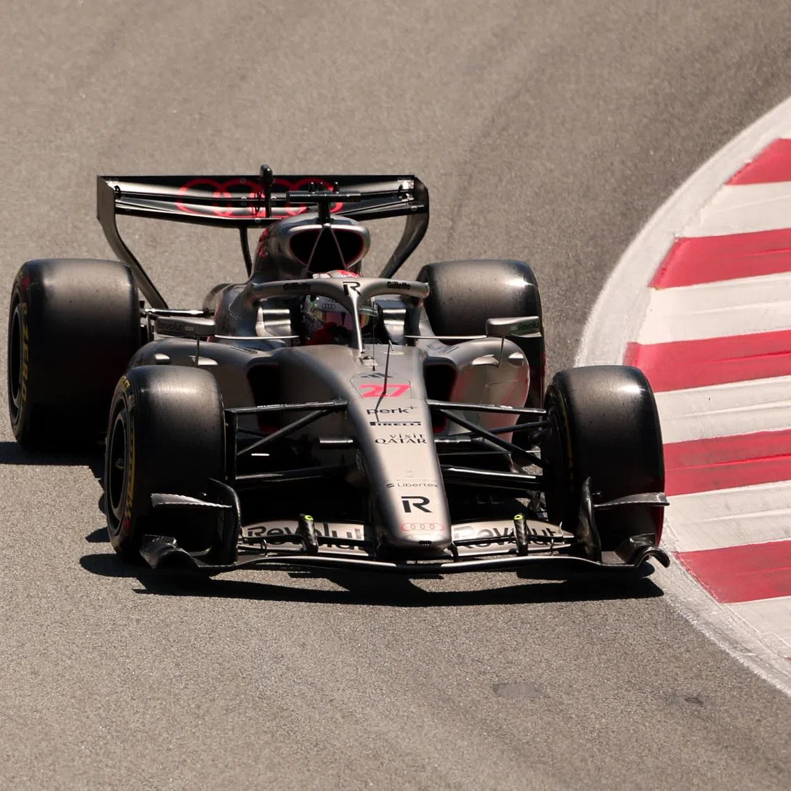 Formula One F1 - Barcelona-Catalunya Grand Prix - Circuit de Barcelona-Catalunya, Barcelona, Spain - June 13, 2026 Audi's Nico Hulkenberg in action during practice REUTERS/Bruna Casas