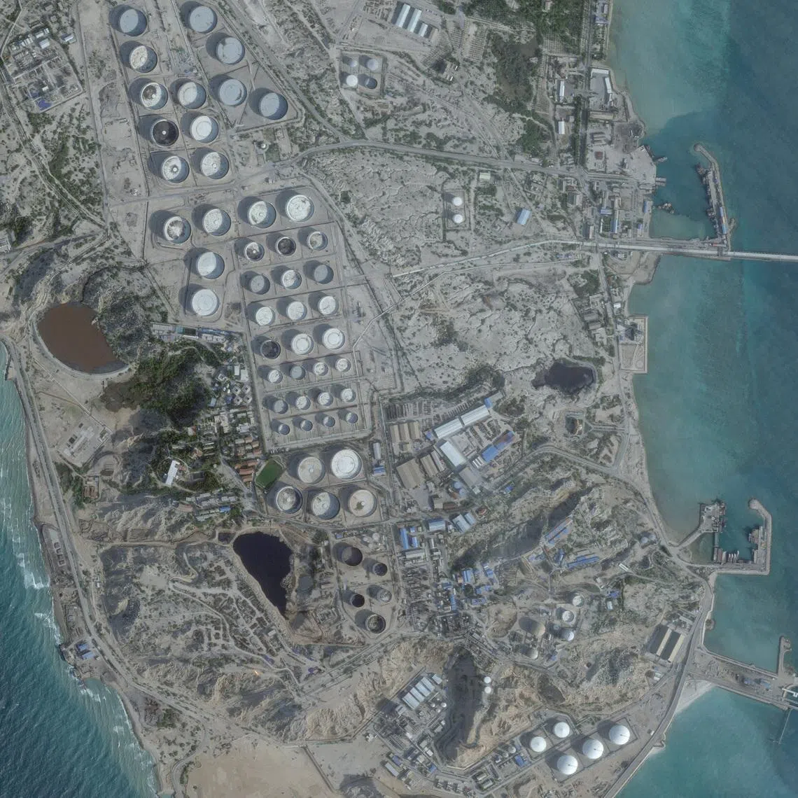 A satellite image shows an oil terminal at Kharg Island, Iran, February 25, 2026. 2026 Planet Labs PBC/Handout via REUTERS