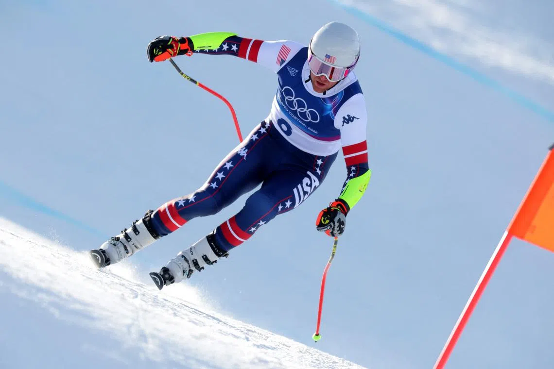 Milano Cortina 2026 Olympics - Alpine Skiing - Men's Downhill Training - Stelvio Ski Centre, Bormio, Italy - February 05, 2026 Ryan Cochran-Siegle of United States during training REUTERS/Denis Balibouse