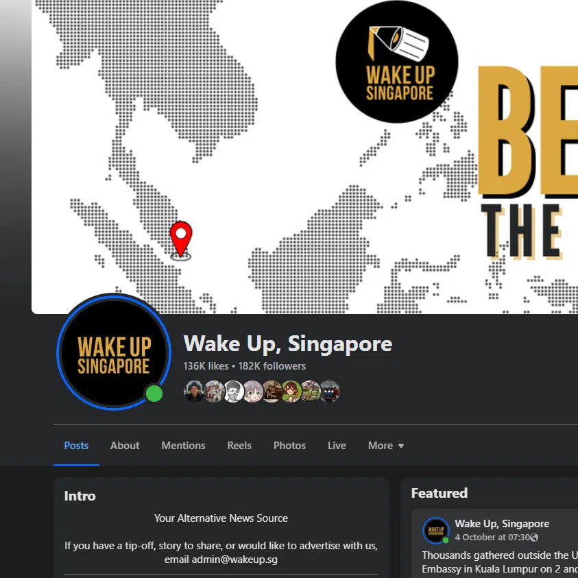 Access to the Facebook page, which has over 181,000 followers, was first blocked on Sept 26. 
