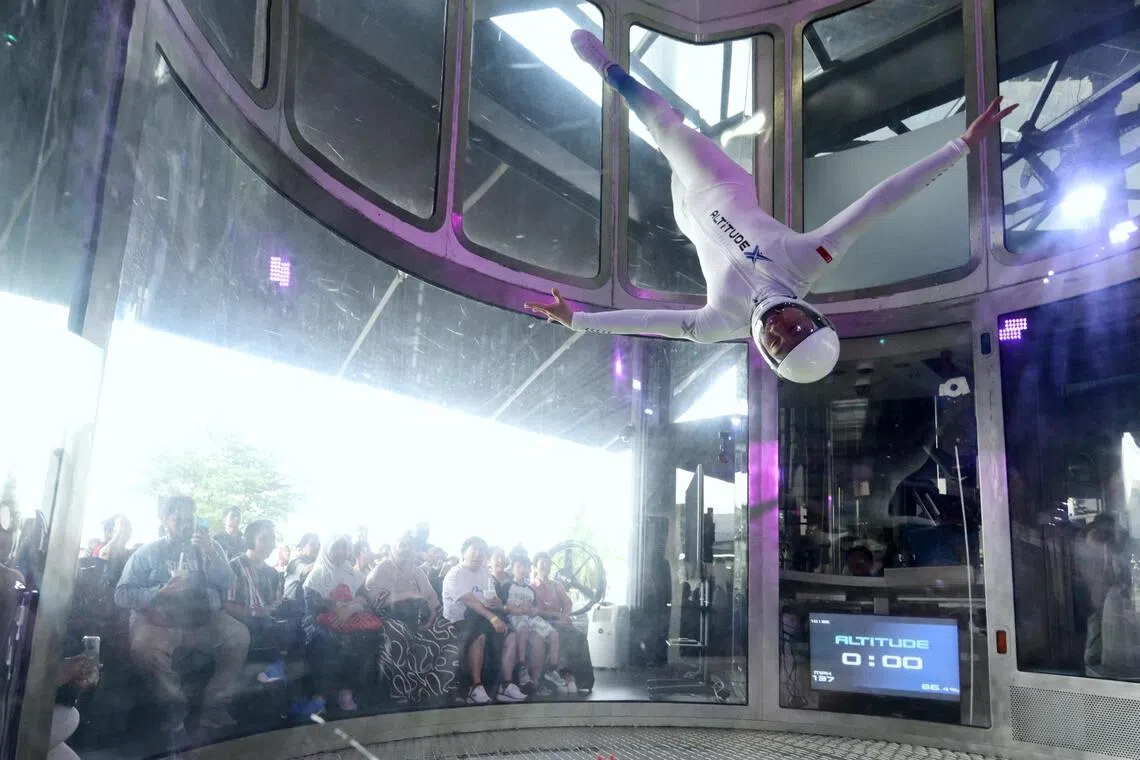 Team Singapore indoor skydiver Kai Minejima-Lee at the official brand launch of indoor skydiving facility AltitudeX, which was formerly known as iFly on Dec 12, 2025.